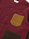 Berry/Brown Wool Fleece Cardigan