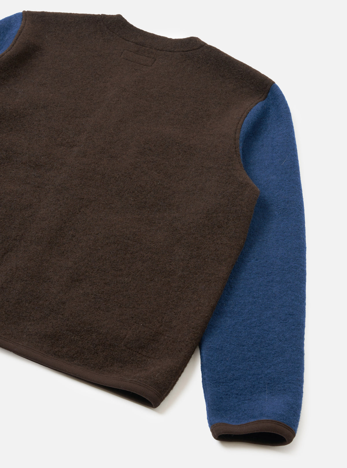 Brown/Indigo Wool Fleece Cardigan
