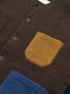 Brown/Indigo Wool Fleece Cardigan