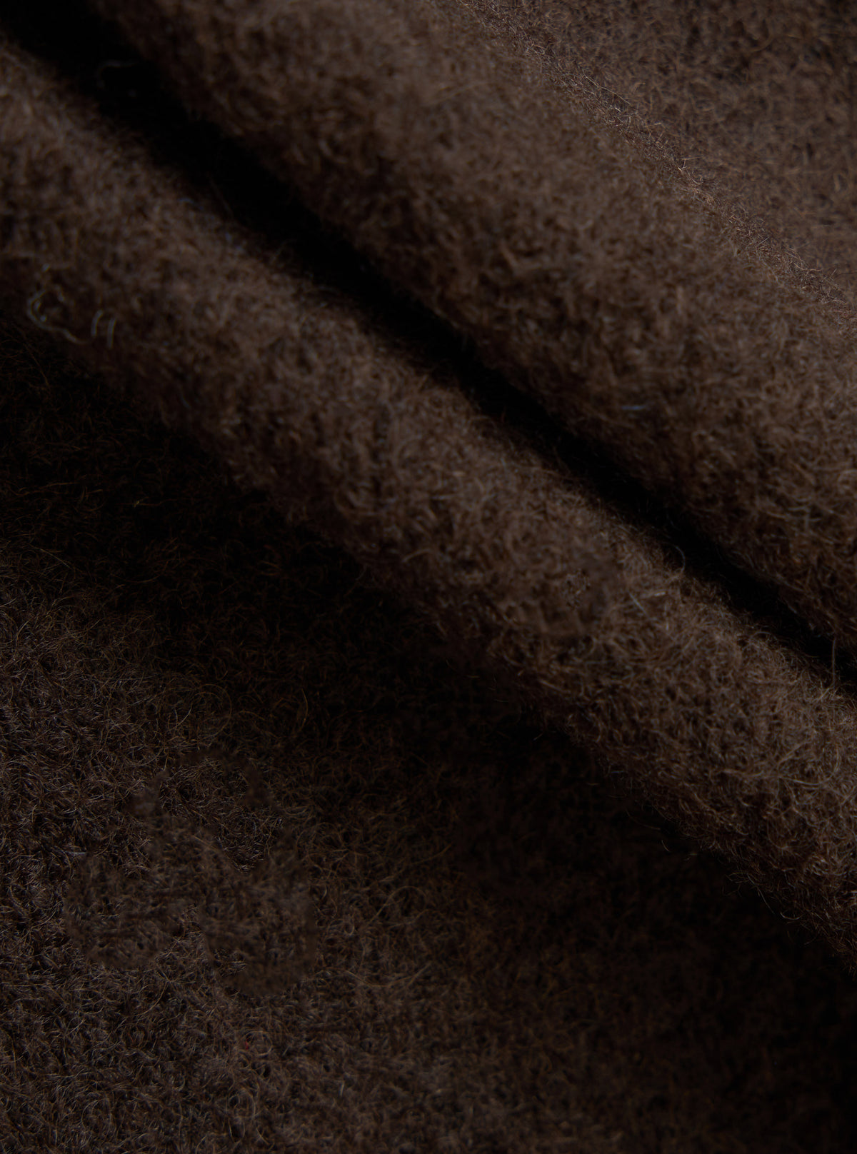 Brown/Indigo Wool Fleece Cardigan