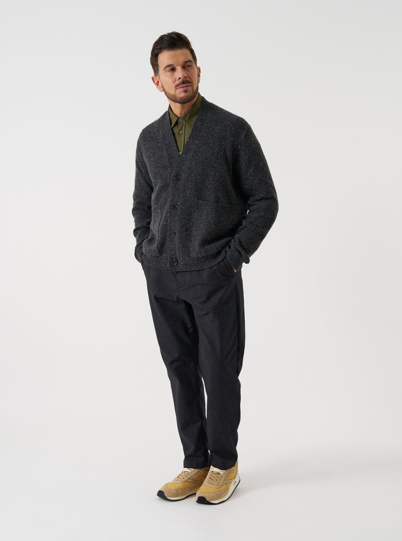 Black Wool Fleck Langdale Cardigan