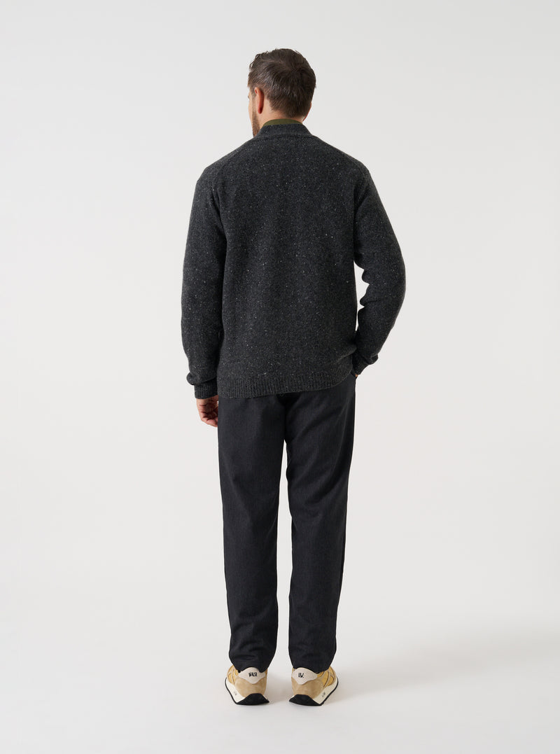 Black Wool Fleck Langdale Cardigan