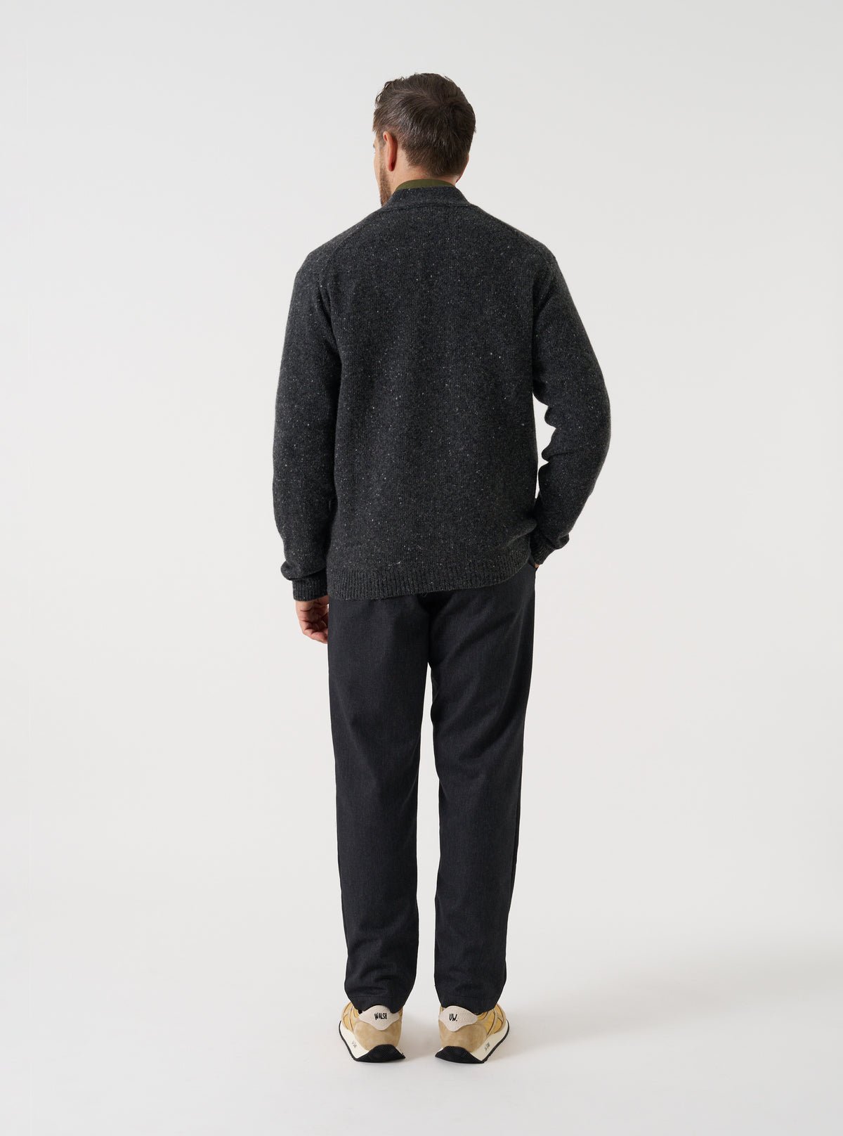 Black Wool Fleck Langdale Cardigan