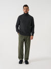 Black Wool Fleck Roll Neck