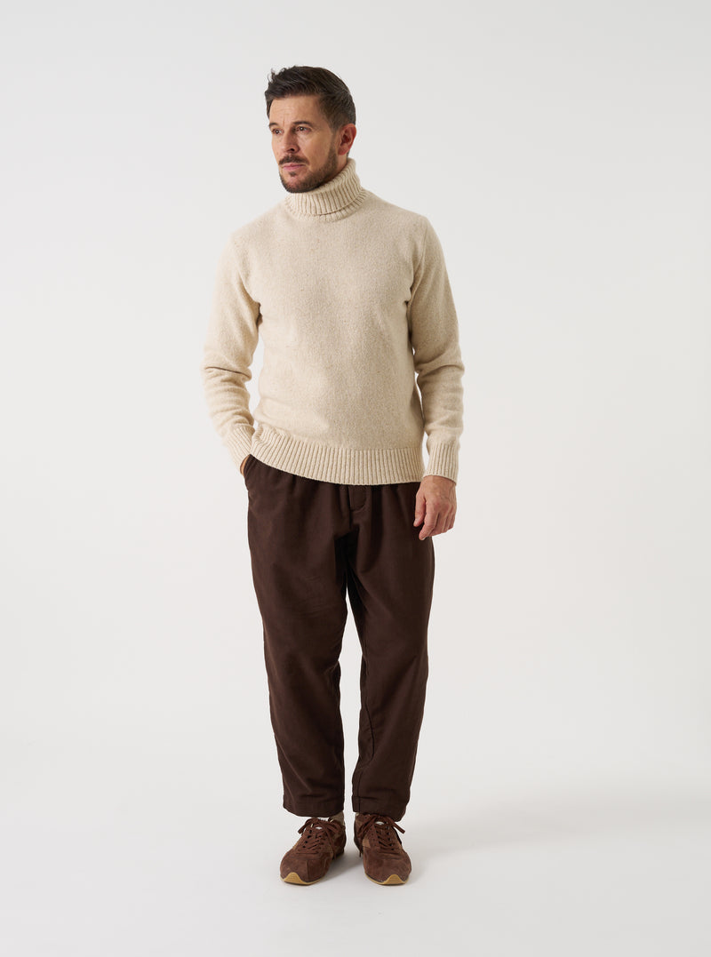Fawn Wool Fleck Roll Neck