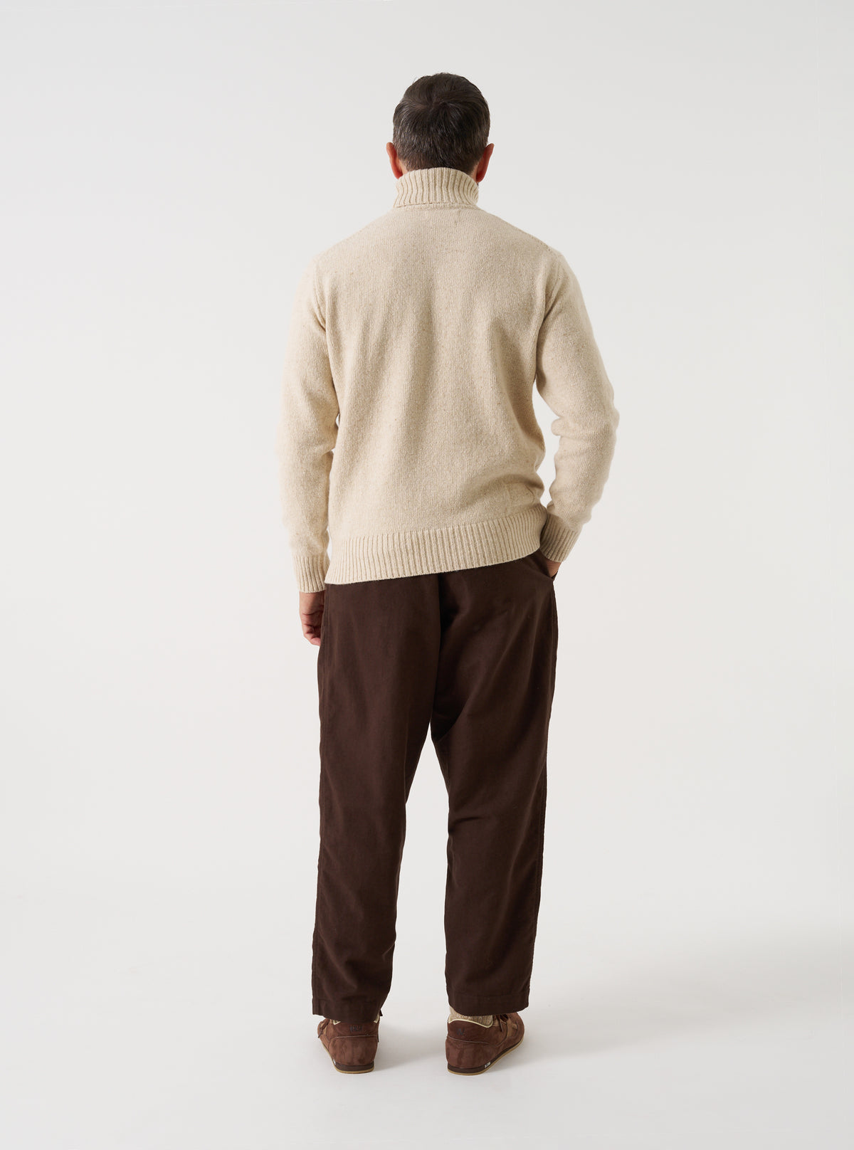 Fawn Wool Fleck Roll Neck