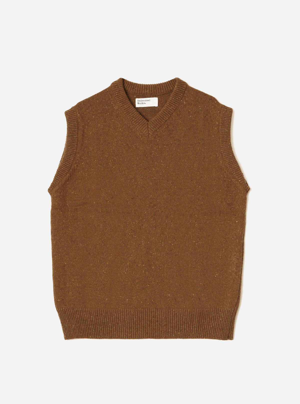 Brown Wool Fleck Sweater Vest