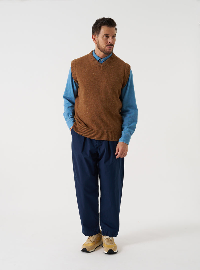 Brown Wool Fleck Sweater Vest