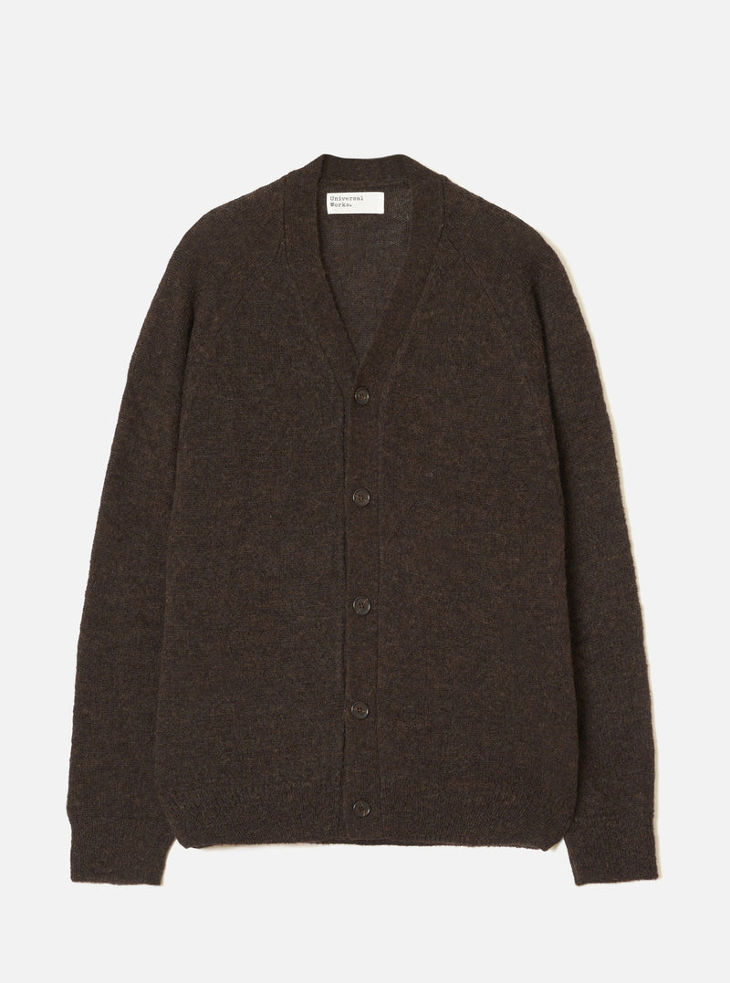 Brown Alpaca Knit David Cardigan