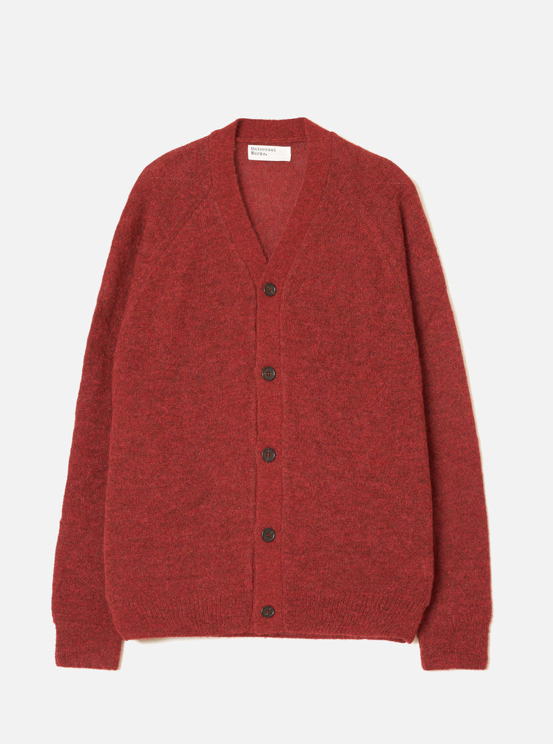 Deep Orange Alpaca Knit David Cardigan