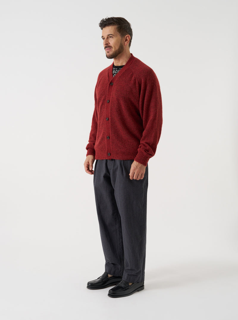 Deep Orange Alpaca Knit David Cardigan