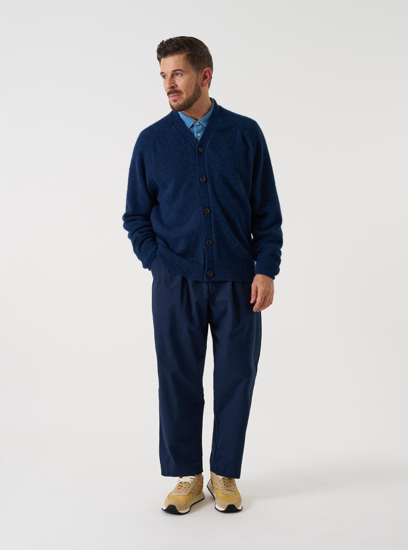 Navy Alpaca Knit David Cardigan