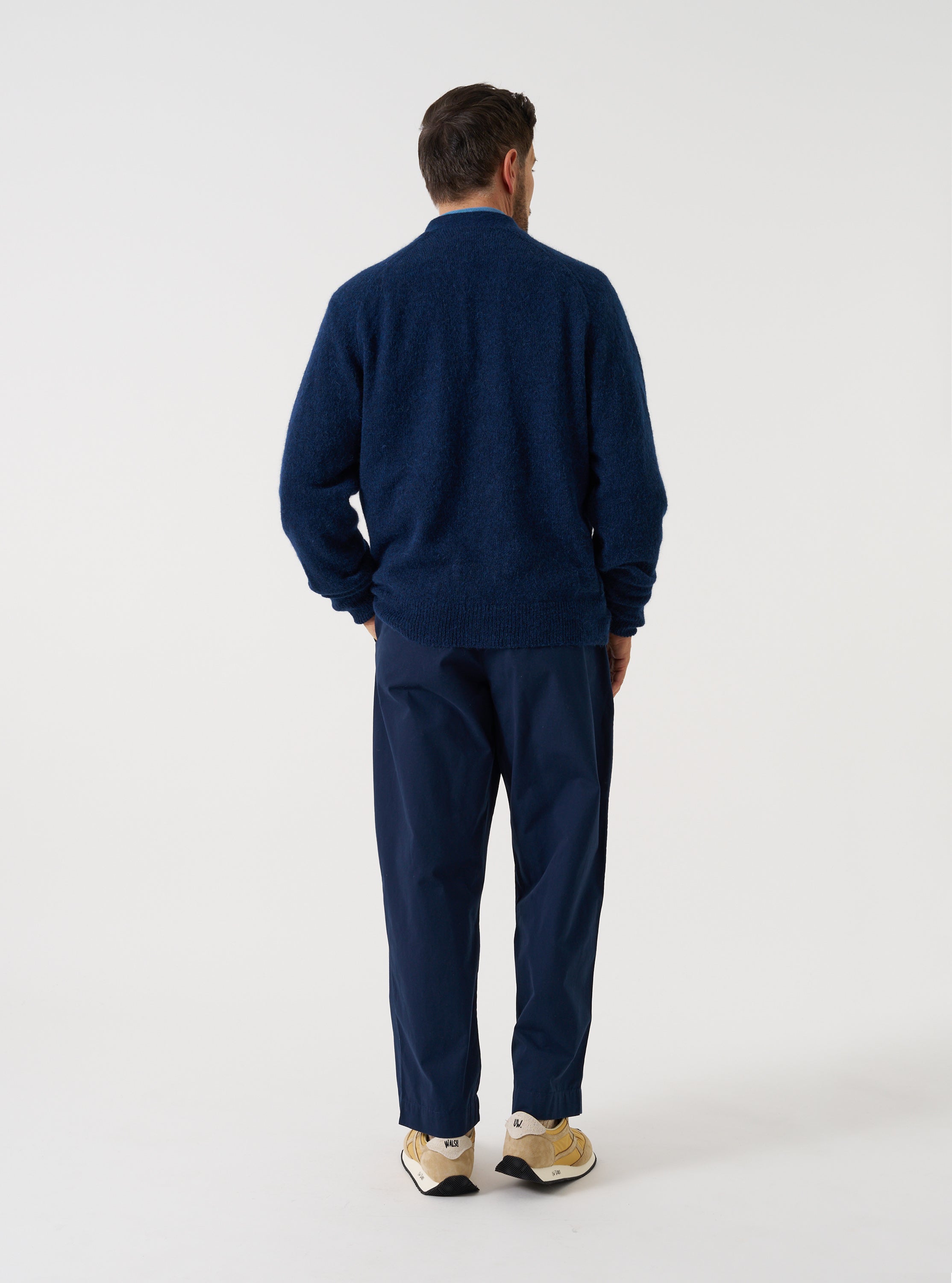 Men's Navy Alpaca Knit David Cardigan – Universal Works