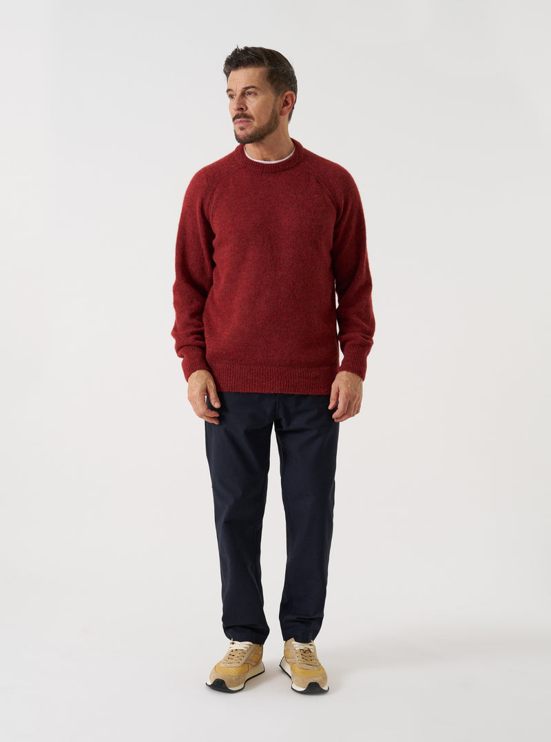 Deep Orange Alpaca Knit Lyon Crew