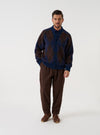 Navy Alpaca Argyle David Cardigan