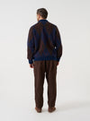 Navy Alpaca Argyle David Cardigan