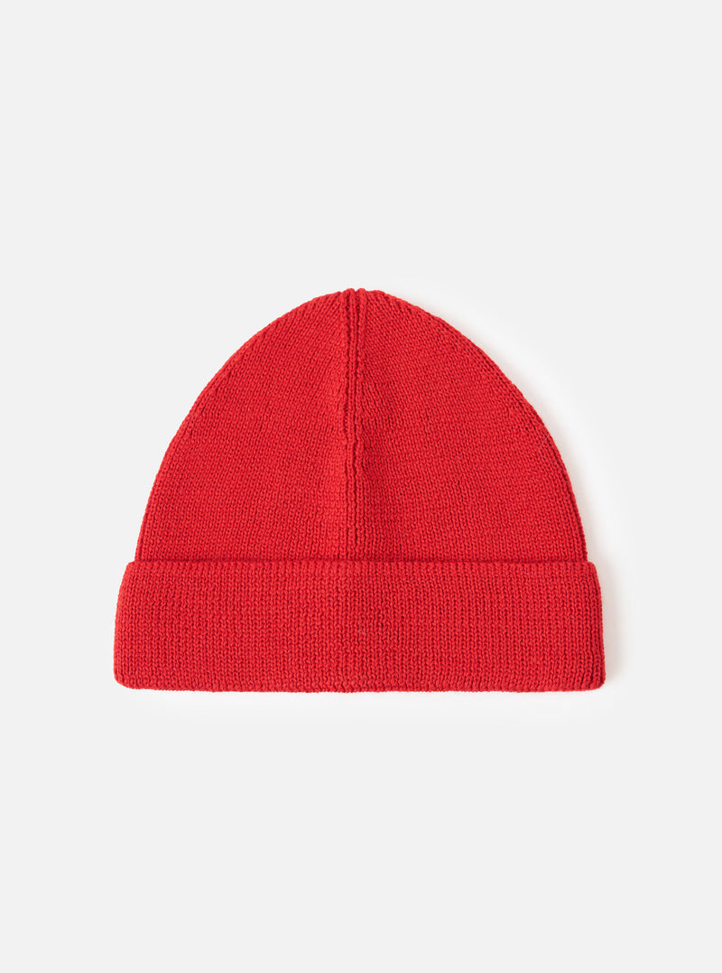 Red Merino Knit Watch Cap