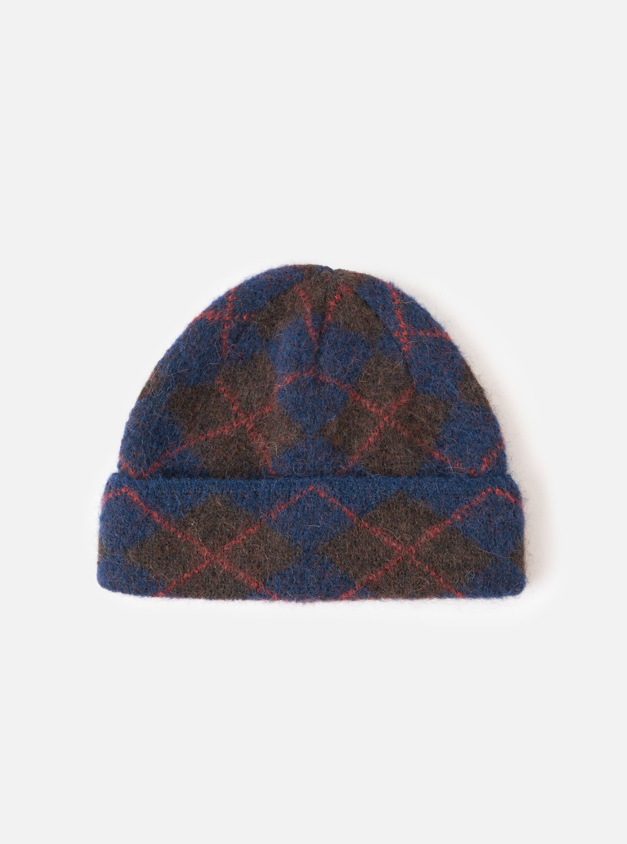 Navy Alpaca Argyle Argyll Hat
