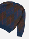 Navy Alpaca Argyle Lyon Crew