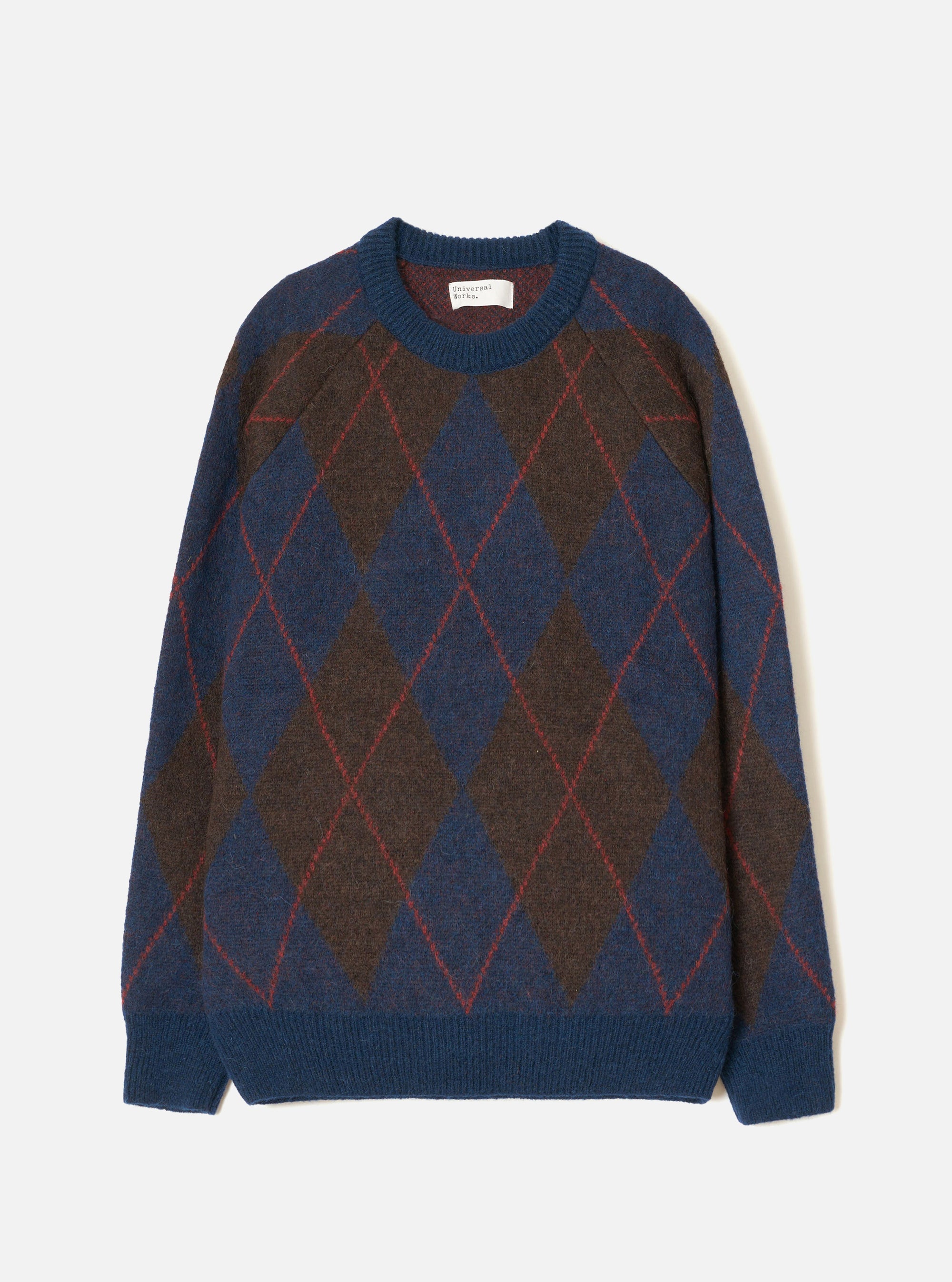 Navy Alpaca Argyle Lyon Crew
