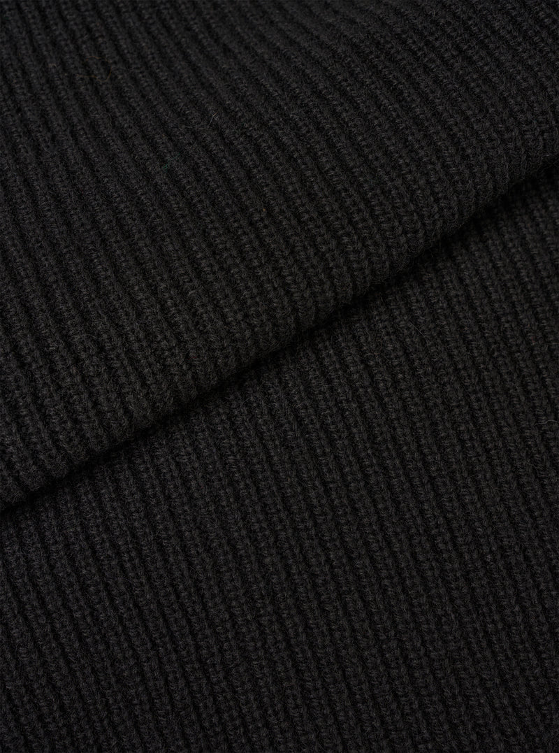 Black Eco Wool Zip Cardigan