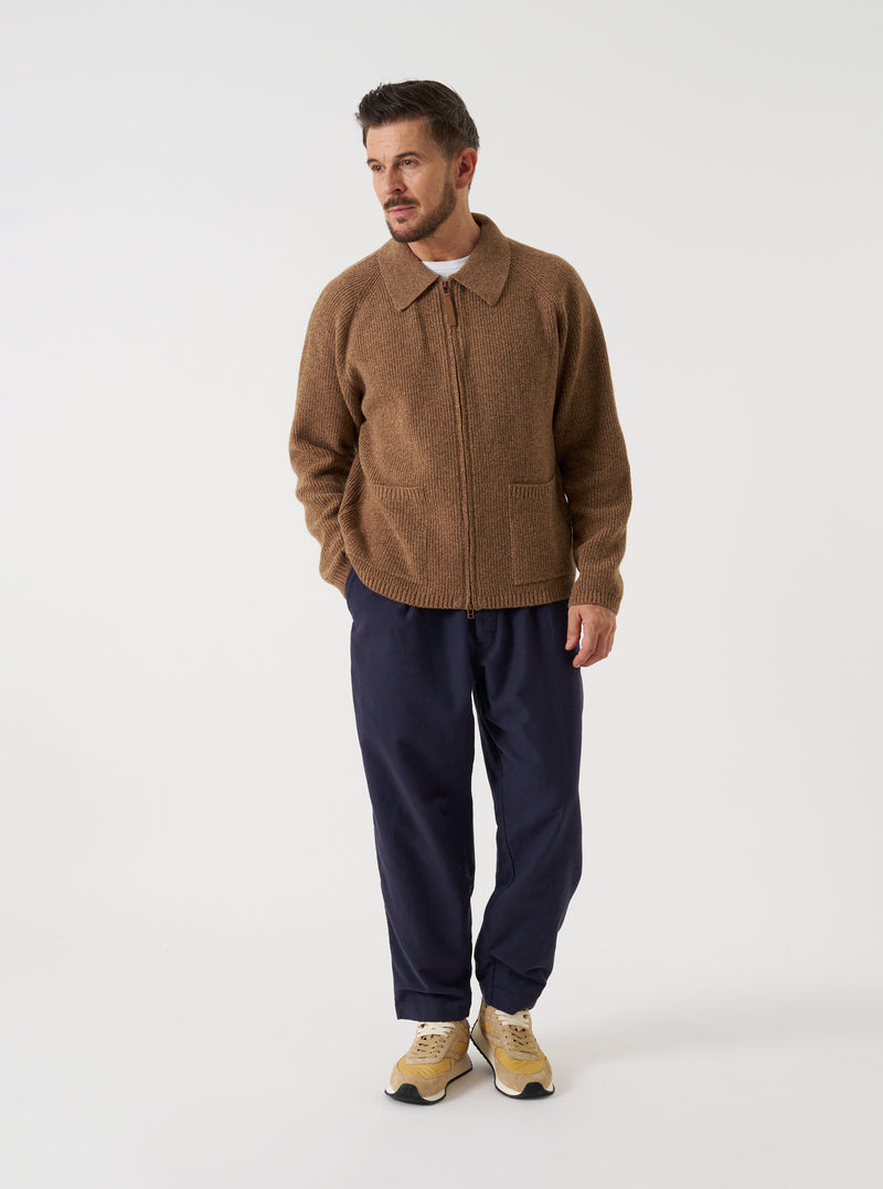 Tawny Eco Wool Zip Cardigan