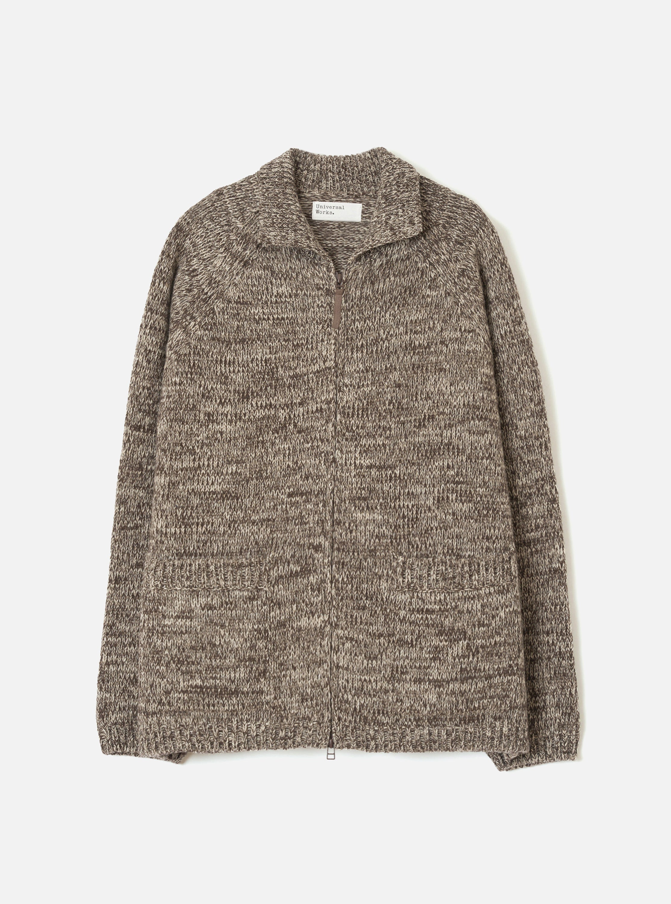 Men's Ecru/Brown Lambswool Zip Cardigan – Universal Works