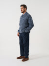 Sky/Navy Lambswool Zip Cardigan
