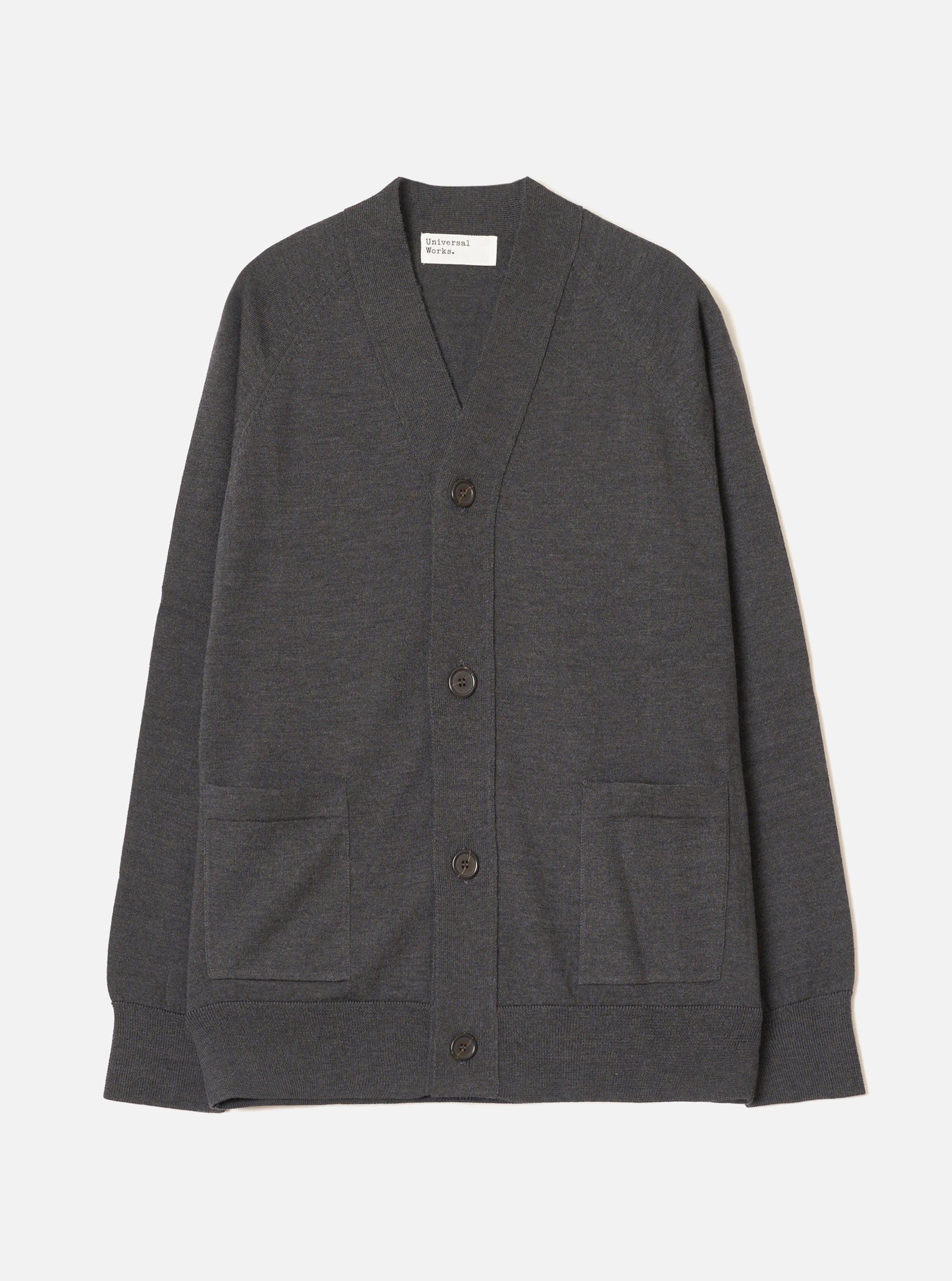 Men's Charcoal Merino Loose Cardigan II – Universal Works
