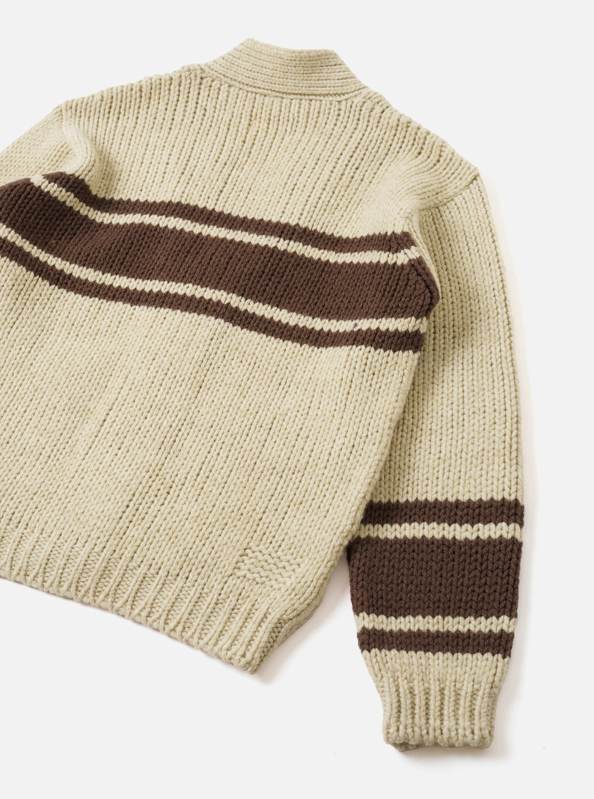 Ecru Chunky Knit Stripe Langdale Cardigan