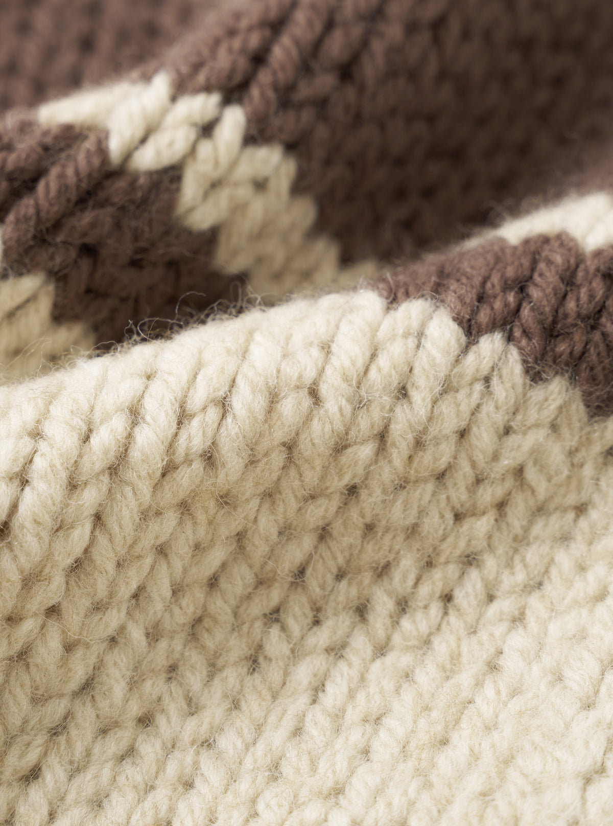Ecru Chunky Knit Stripe Langdale Cardigan