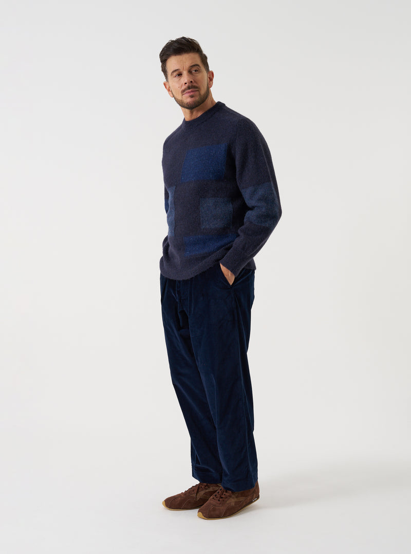 Navy British Wool Lyon Crew