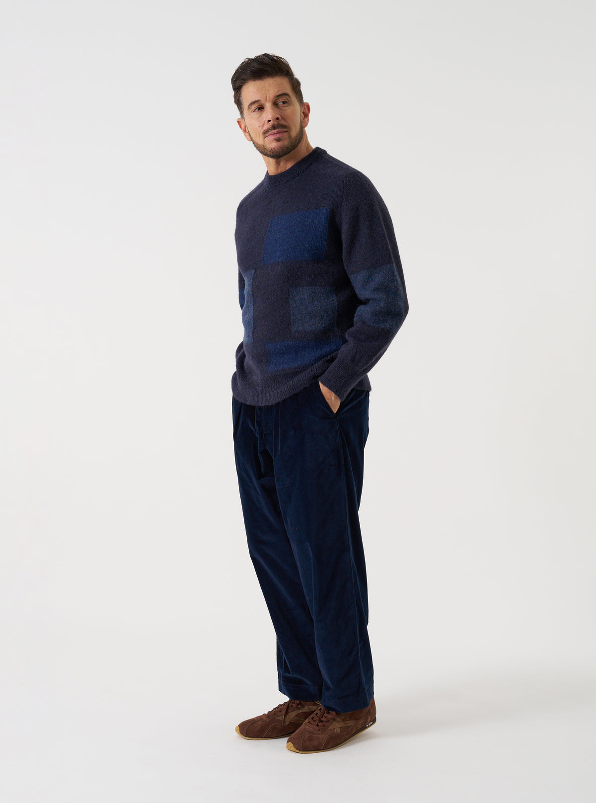 Navy British Wool Lyon Crew