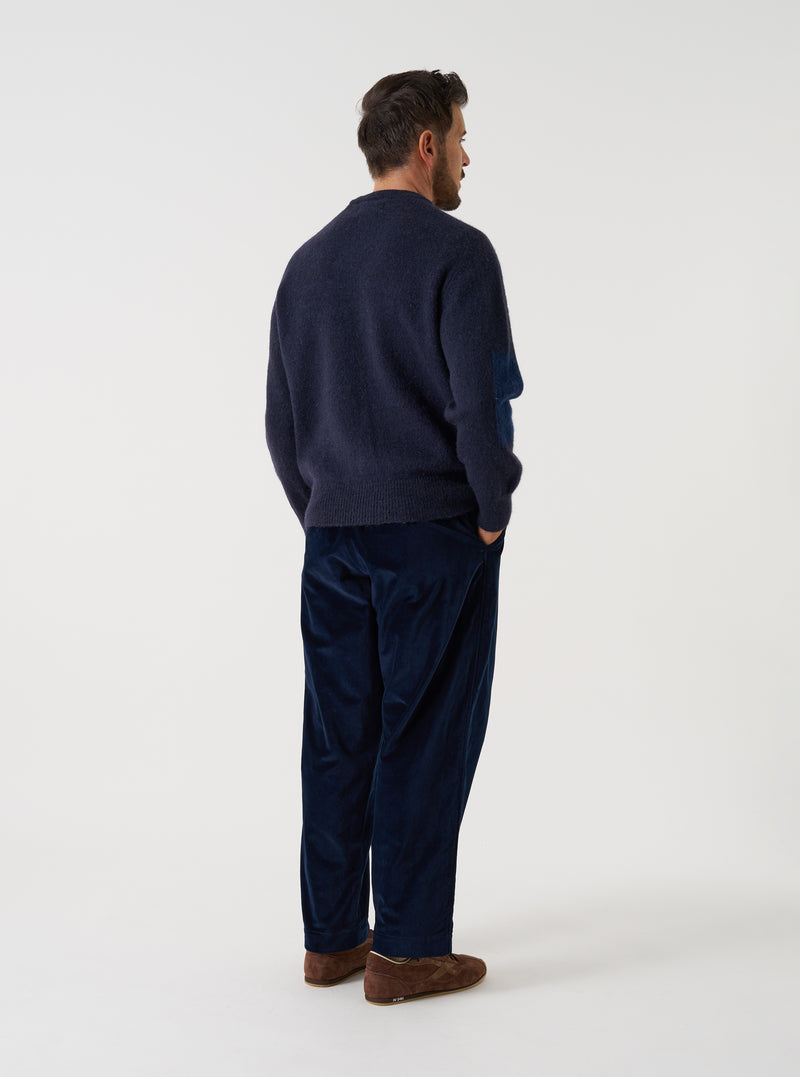 Navy British Wool Lyon Crew