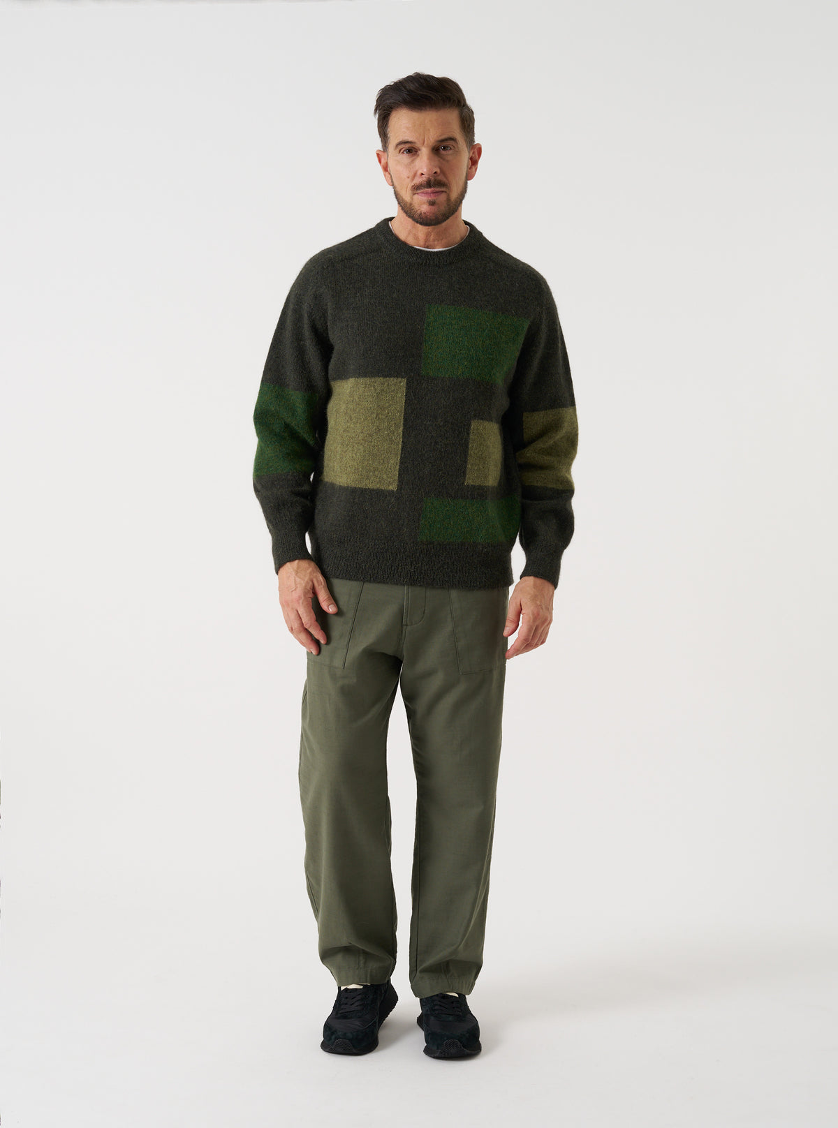 Olive British Wool Lyon Crew