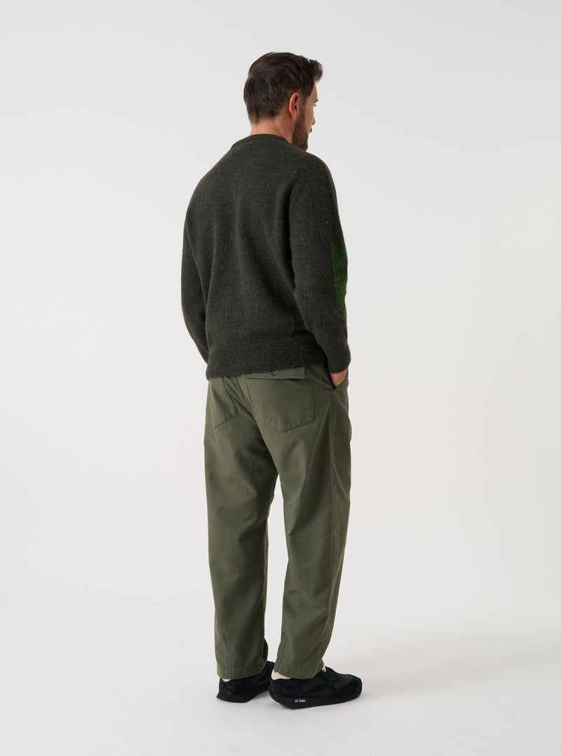 Olive British Wool Lyon Crew