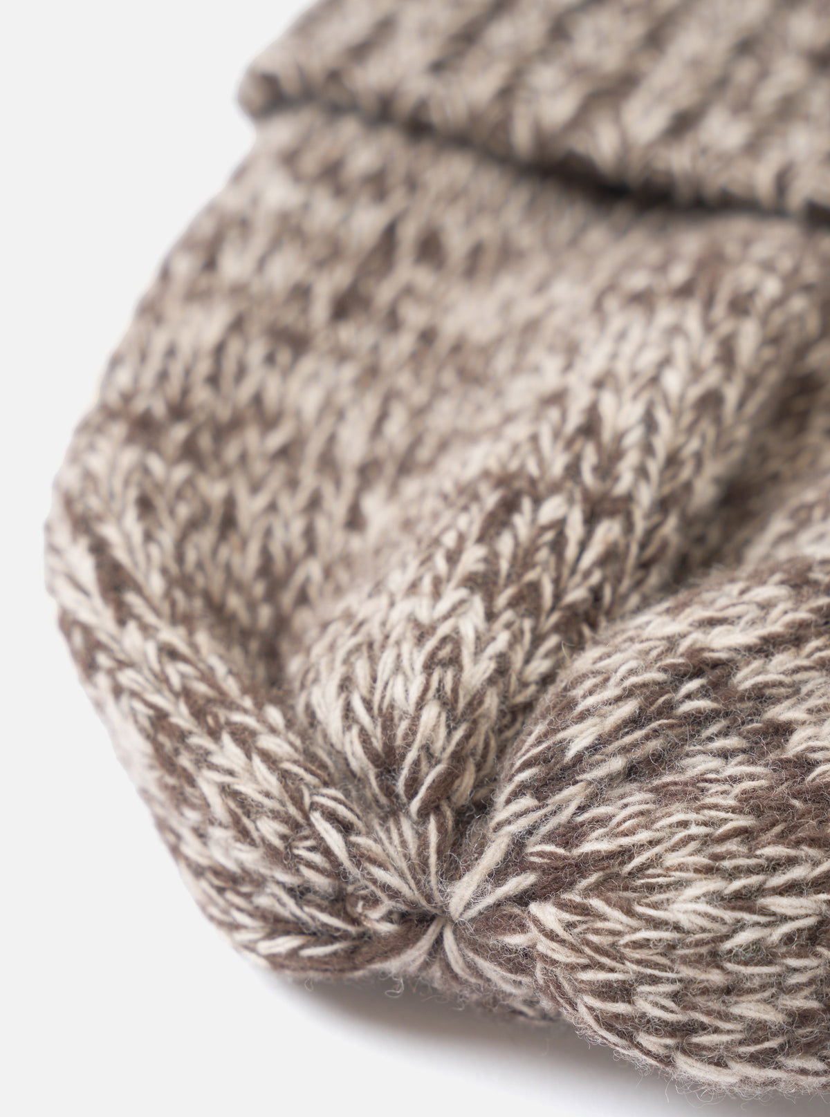 Ecru/Brown Lambswool Watch Cap