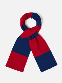 Blue/Red Soft Wool Deluxe Football Scarf