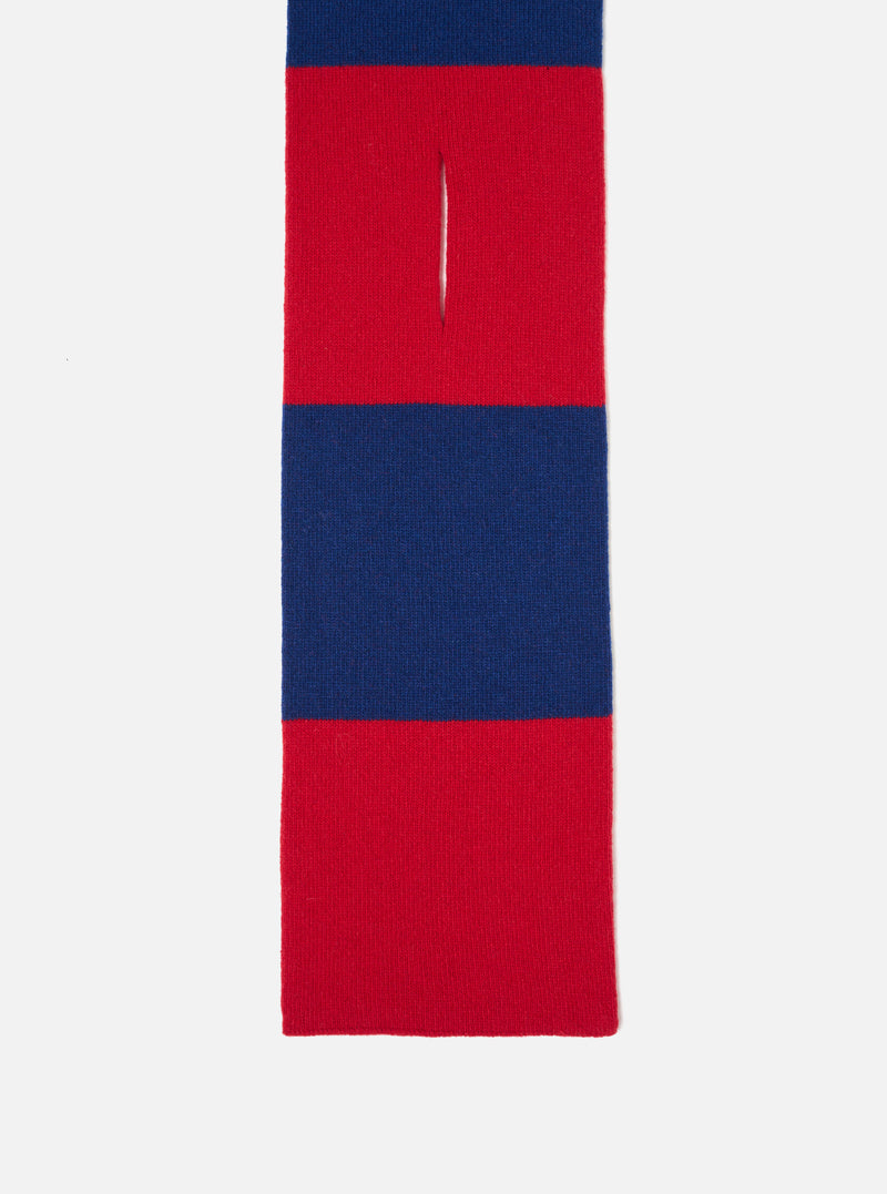 Blue/Red Soft Wool Deluxe Football Scarf