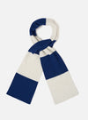 Ecru/Blue Soft Wool Deluxe Football Scarf