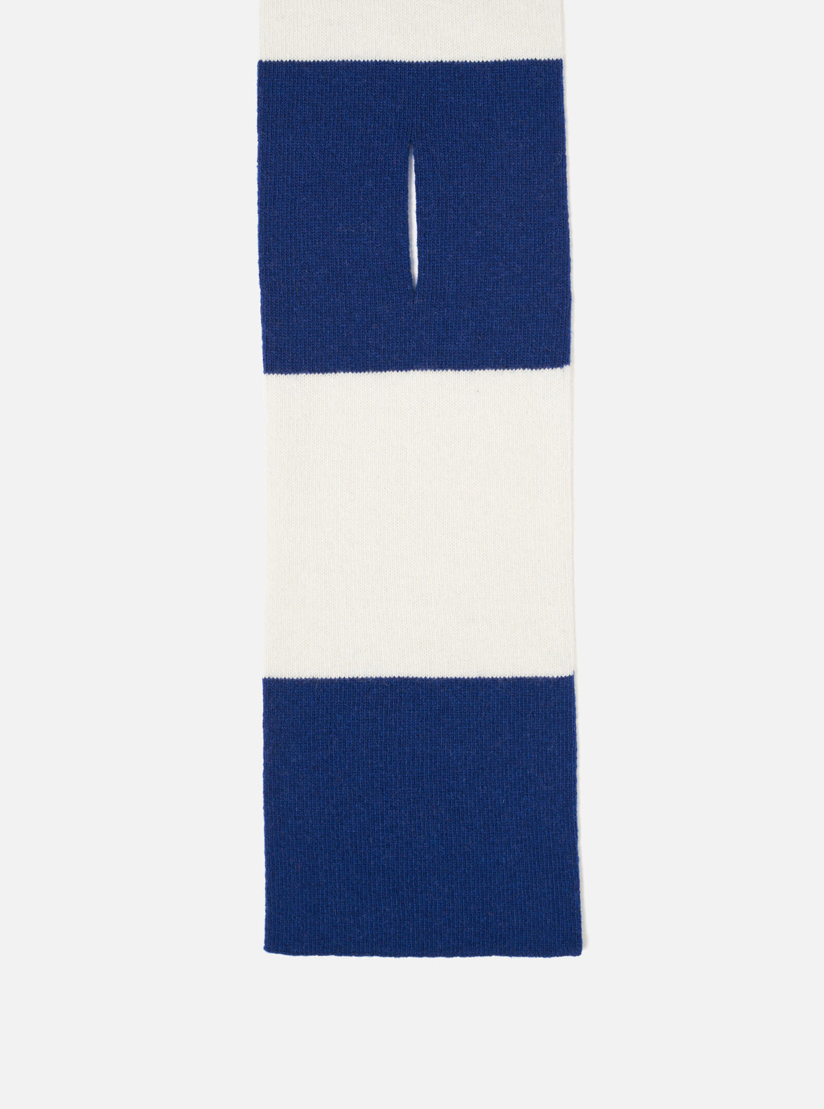 Ecru/Blue Soft Wool Deluxe Football Scarf