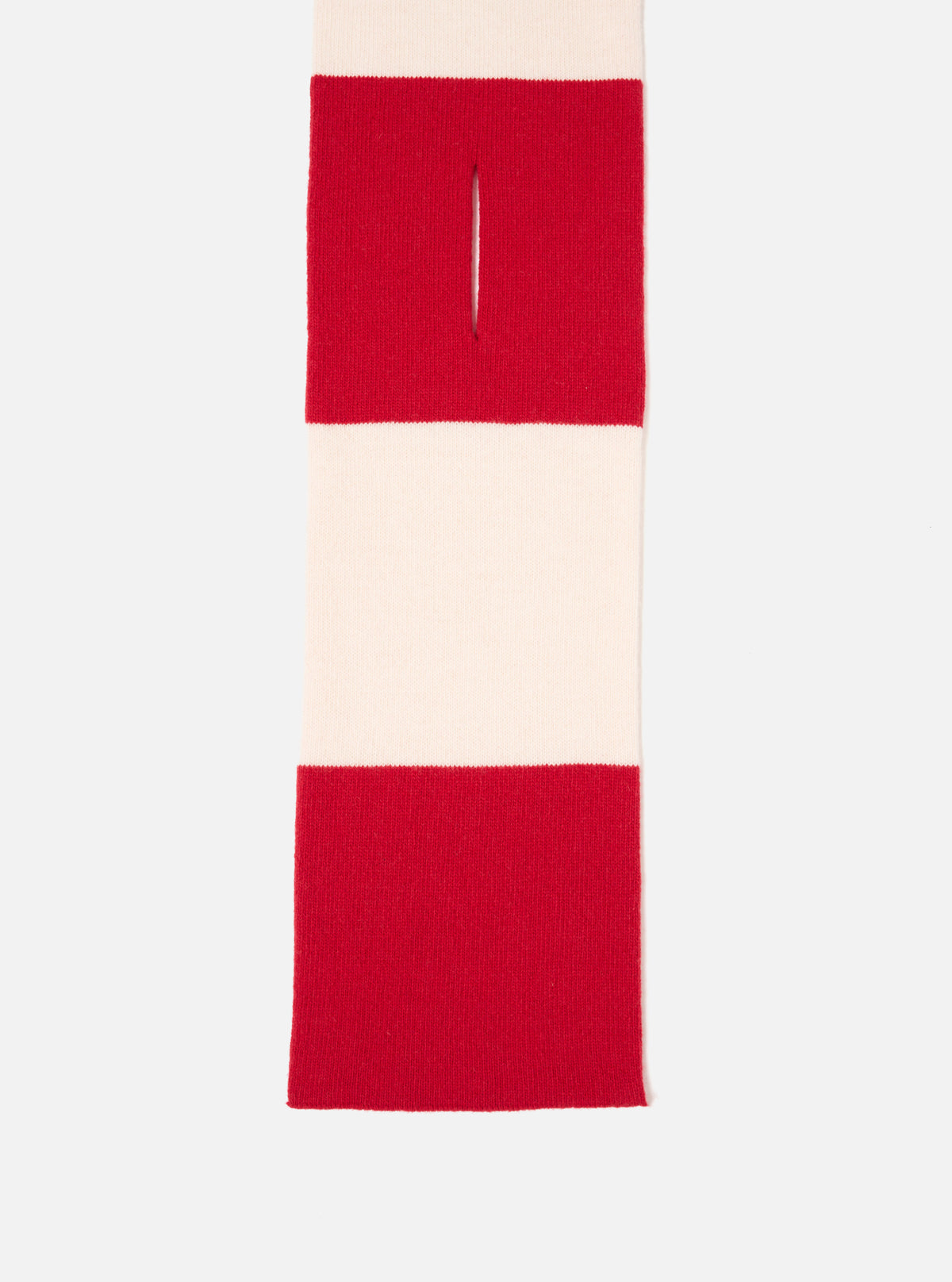 Ecru/Red Soft Wool Deluxe Football Scarf