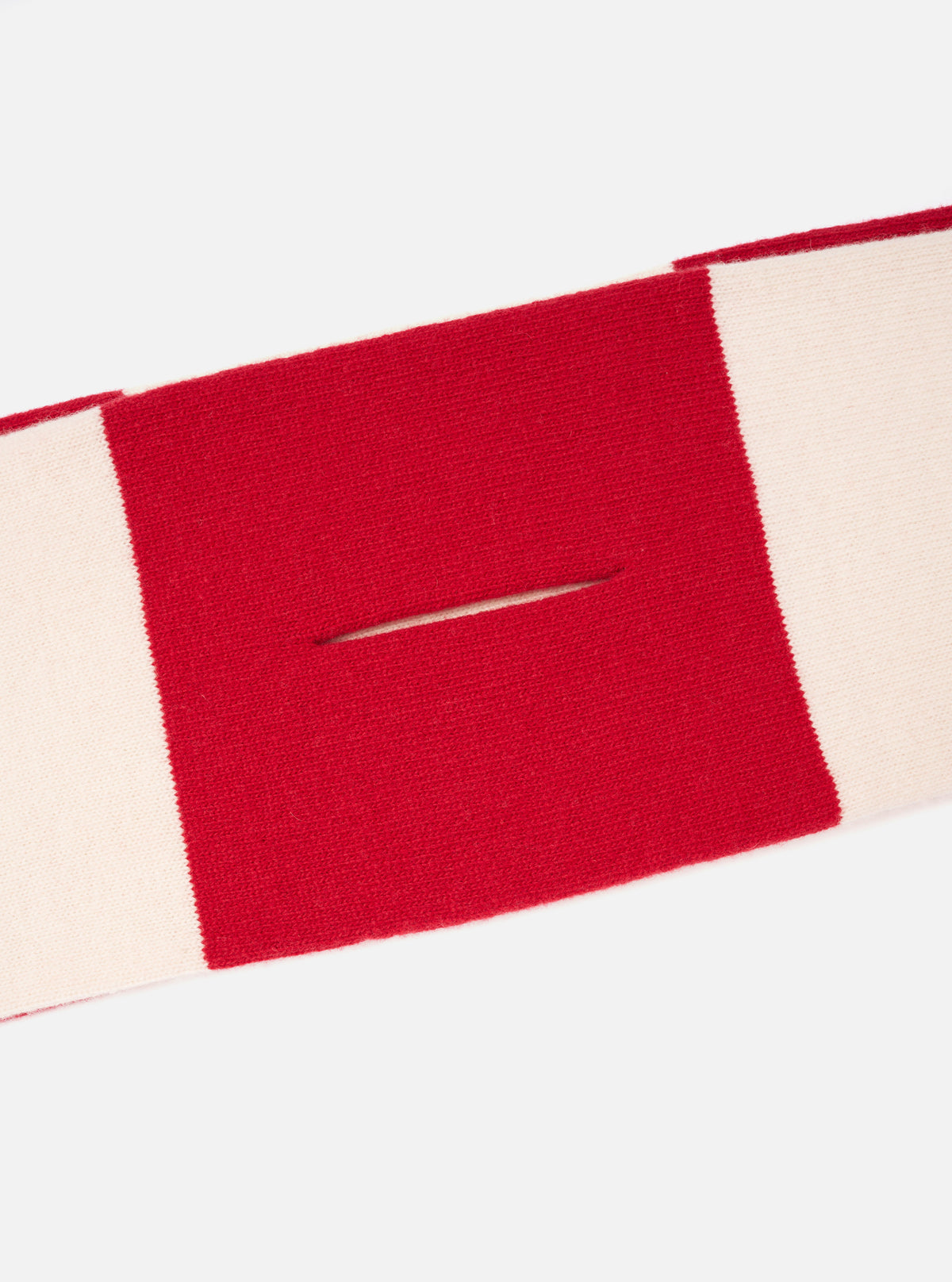 Ecru/Red Soft Wool Deluxe Football Scarf