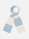 Ecru/Sky Soft Wool Deluxe Football Scarf