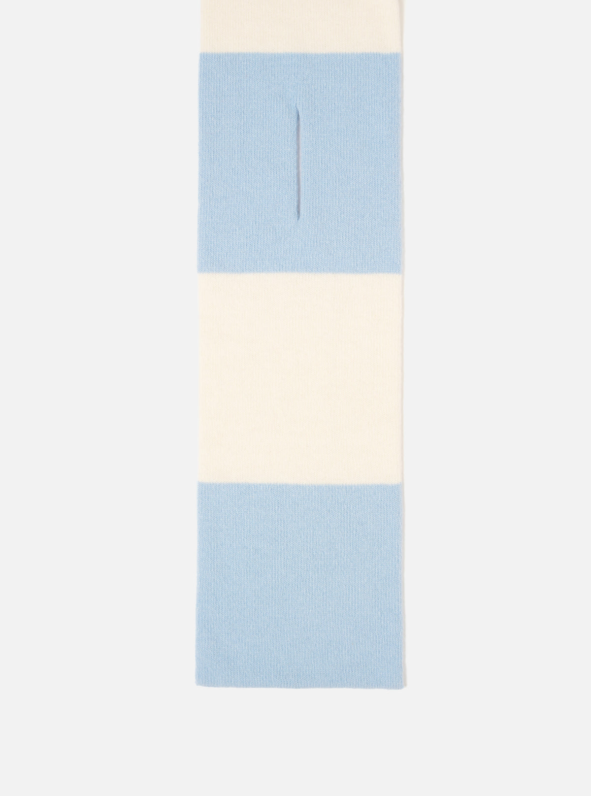 Ecru/Sky Soft Wool Deluxe Football Scarf