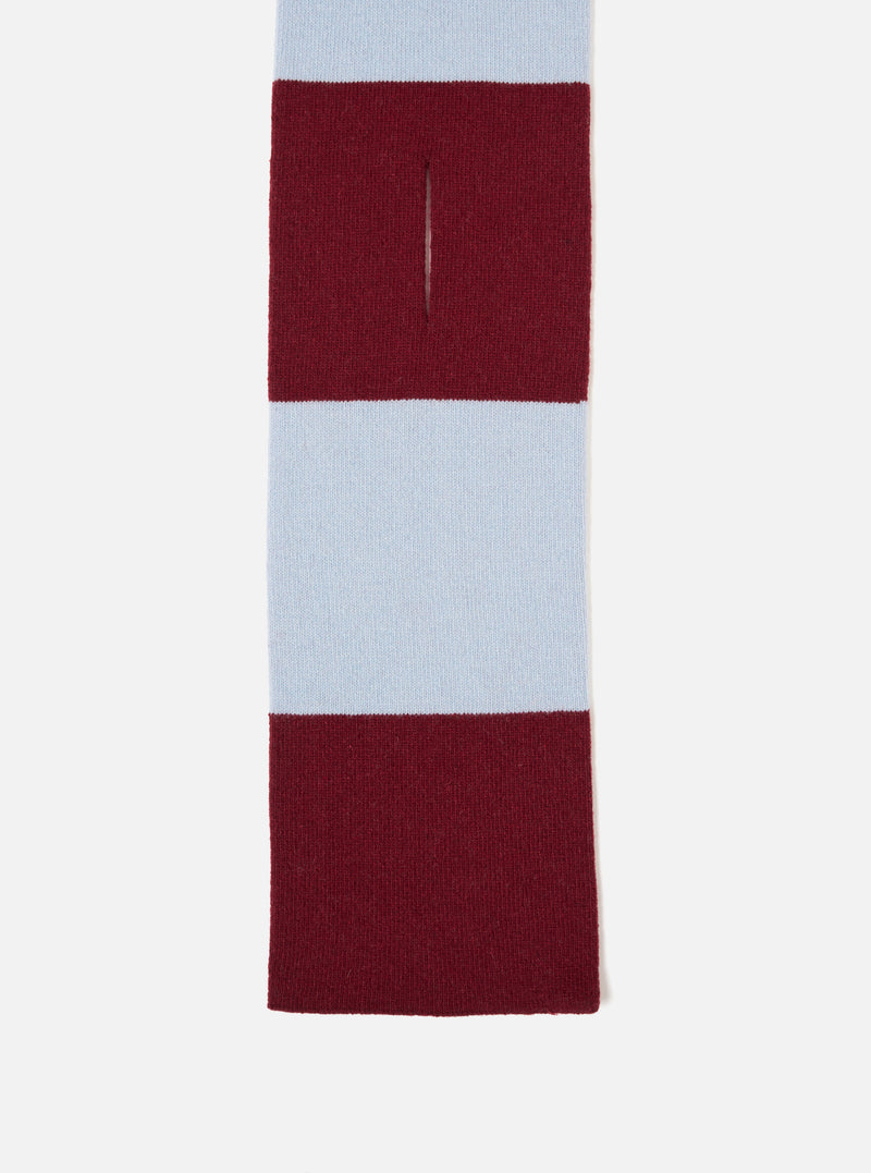 Sky/Claret Soft Wool Deluxe Football Scarf