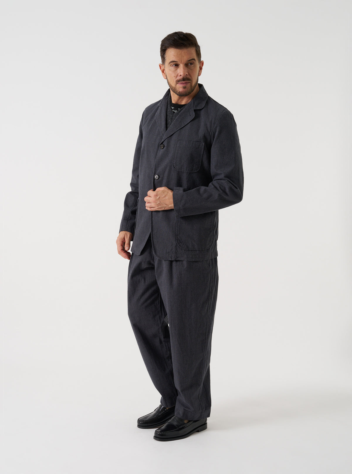 Grey Liverpool Check Three Button Jacket