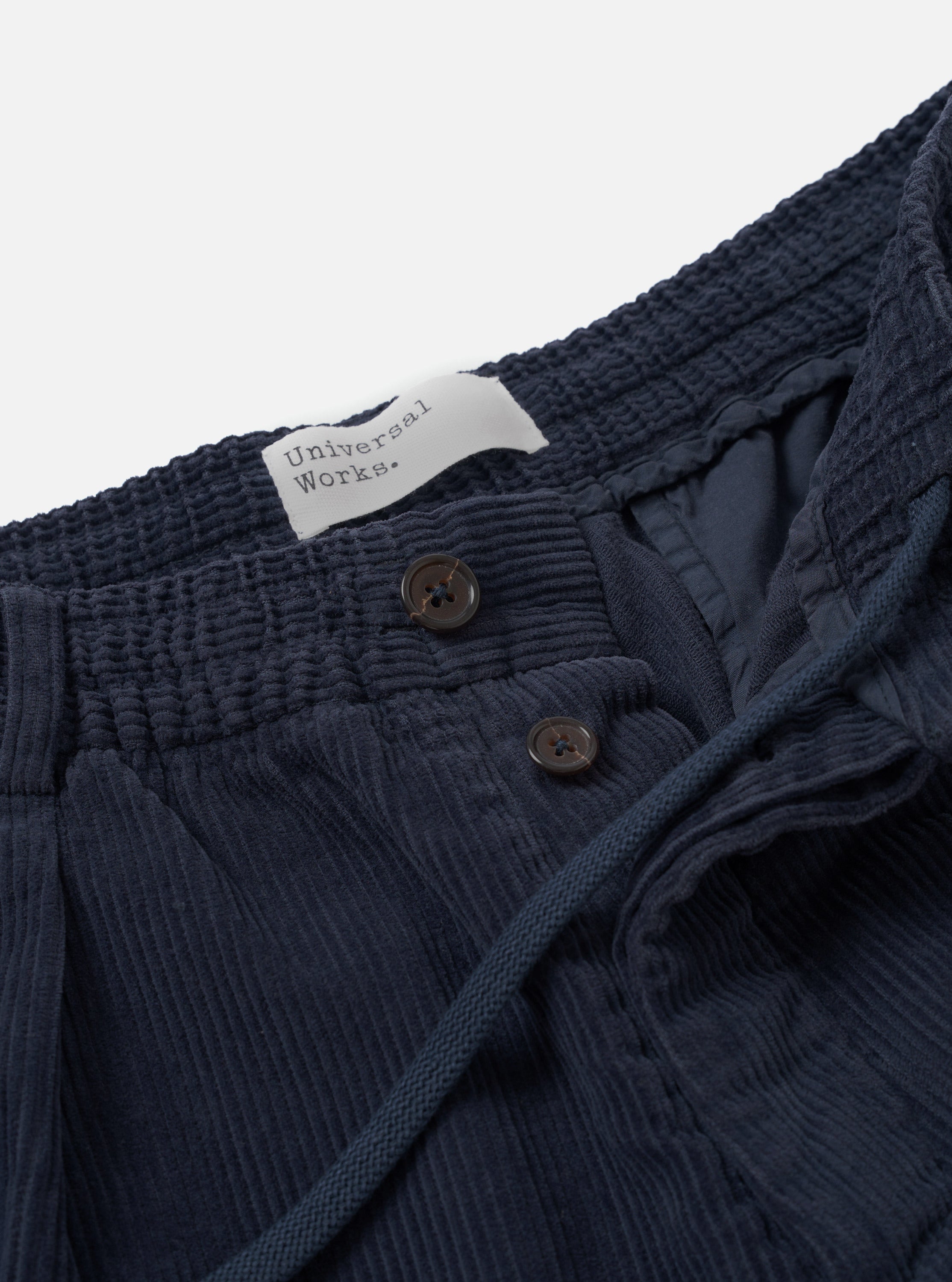 Men's Dark Navy Cord Pleated Track Pant – Universal Works