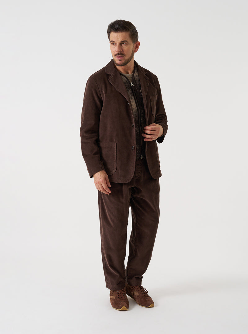 Cacao Cord Three Button Jacket