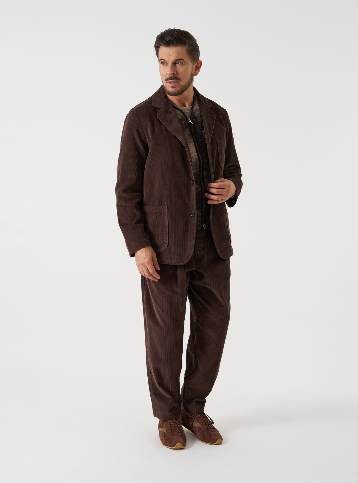 Cacao Cord Three Button Jacket